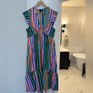 Colorful Striped Midi Dress